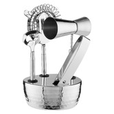 Maxwell &amp; Williams 5 Piece Silver Cocktail &amp; Co Lexington Bar Tool Set