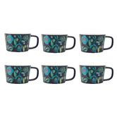 Maxwell &amp; Williams Navy Bloom 350ml Porcelain Mugs
