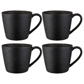 Maxwell &amp; Williams Black Caviar 420ml Porcelain Conical Mugs