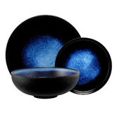 Maxwell &amp; Williams 12 Piece Midnight Caviar Porcelain Coupe Dinner Set