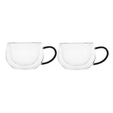 Maxwell &amp; Williams Noir Blend 270ml Double Wall Glass Mugs