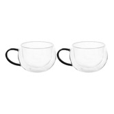 Maxwell &amp; Williams Noir Blend 270ml Double Wall Glass Mugs