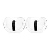 Maxwell &amp; Williams Noir Blend 270ml Double Wall Glass Mugs