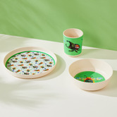 Maxwell &amp; Williams 3 Piece Green Pete Cromer Garden Party Kids Melamine Dinner Set