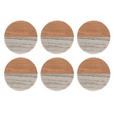 Maxwell &amp; Williams Coaster Collective Round Marble &amp; Acacia Wood Coasters