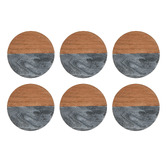 Maxwell &amp; Williams Coaster Collective Round Marble &amp; Acacia Wood Coasters