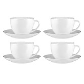 Maxwell &amp; Williams White 260ml Porcelain Coupe Demi Cups &amp; Saucers