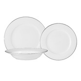Maxwell &amp; Williams 12 Piece White Porcelain Rim Dinner Set