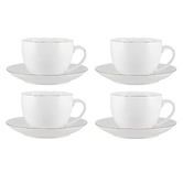 Maxwell &amp; Williams White 260ml Porcelain Coupe Demi Cups &amp; Saucers
