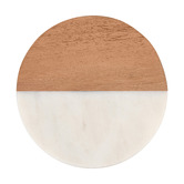 Maxwell &amp; Williams Coaster Collective Round Marble &amp; Acacia Wood Coasters