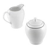 Maxwell &amp; Williams 2 Piece White Porcelain Sugar &amp; Creamer Jar Set
