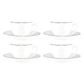 Maxwell &amp; Williams White 90ml Porcelain Coupe Demi Cups &amp; Saucers