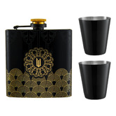 Maxwell &amp; Williams 4 Piece Wizard's Palace Wicked Hip Flask &amp; Shot Glass Set