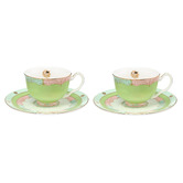 Maxwell &amp; Williams Elphaba Wicked 85ml Porcelain Demi Cups &amp; Saucers