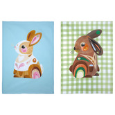 Maxwell &amp; Williams 2 Piece Pete Cromer Bunny Barn Friends Cotton Tea Towel Set