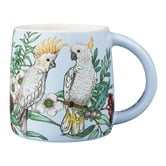 Maxwell &amp; Williams Native Grace Yellow Crested Cockatoo 350ml Porcelain Mugs