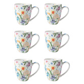 Maxwell &amp; Williams Fluttering Meadow 390ml Porcelain Coupe Mugs
