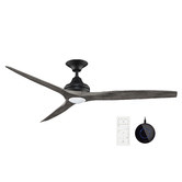 Three Sixty Fans Spitfire Smart Ceiling Fan with Light