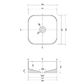 Eight Quarters Willow 385mm Square Ceramic Above Counter Basin