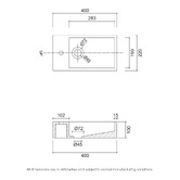 Eight Quarters Oxford 400mm Solid Surface Left Tap Wall-Hung Basin