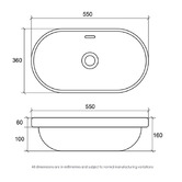 Eight Quarters Essence 550mm Ceramic Semi-Inset Basin