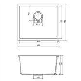 Eight Quarters Grange 450mm Single Granite Kitchen Sink