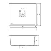 Eight Quarters Grange 550mm Single Granite Kitchen Sink