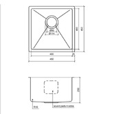 Eight Quarters Henley 450mm Single Stainless Steel Kitchen Sink