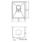 Eight Quarters Henley 300mm Single Stainless Steel Kitchen Sink