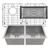 Eight Quarters Henley 770mm Double Stainless Steel Kitchen Sink Package