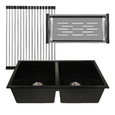 Eight Quarters Grange 780mm Double Granite Kitchen Sink Package