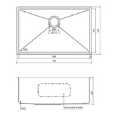 Eight Quarters Henley 700mm Stainless Steel Kitchen Sink Package