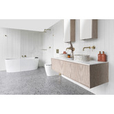 Eight Quarters 400mm Oval Terrazzo Above Counter Basin With 32mm Waste