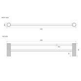 Eight Quarters Lexi Knurled Double Towel Rail