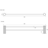 Eight Quarters Lexi Knurled Double Towel Rail