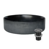 Concrete Designs Akasha 355mm Round Concrete Basin &amp; Waste Set