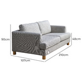 Classic Design Living Madison 3 Seater Upholstered Sofa