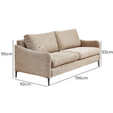Classic Design Living Monroe 3 Seater Chenille Sofa