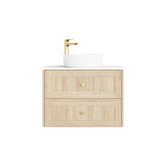 Marquis Pier Symphony-Top Natural Oak Wall Hung Single Vanity