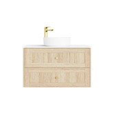 Marquis Pier Symphony-Top Natural Oak Wall Hung Single Vanity