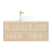 Marquis Pier Symphony-Top Natural Oak Wall Hung Single Vanity