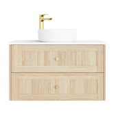 Marquis Pier Symphony-Top Natural Oak Wall Hung Single Vanity
