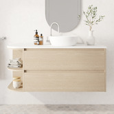 Marquis Avion 1200mm Wall Hung Single Vanity with Solid Surface Countertop