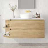Marquis Avion 1200mm Wall Hung Single Vanity with Solid Surface Countertop