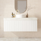 Marquis Chelsea 1200mm Matte White Wall Hung Single Vanity with Stone Countertop