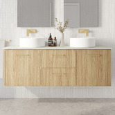 Marquis Hamilton 1500mm Wall Hung Double Vanity with Solid Surface Countertop