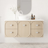 Marquis Port 1200mm Wall Hung Single Vanity with Solid Surface Countertop