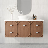 Marquis Port 1200mm Wall Hung Single Vanity with Solid Surface Countertop
