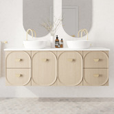 Marquis Port 1500mm Wall Hung Double Vanity  with Solid Surface Countertop