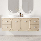 Marquis Port 1500mm Wall Hung Double Vanity  with Solid Surface Countertop
